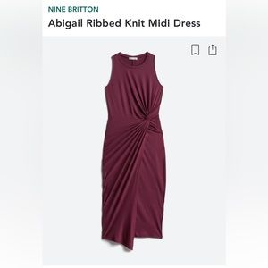 Nine Britton- Abigail Midi Dress size:Large color:dark purple.